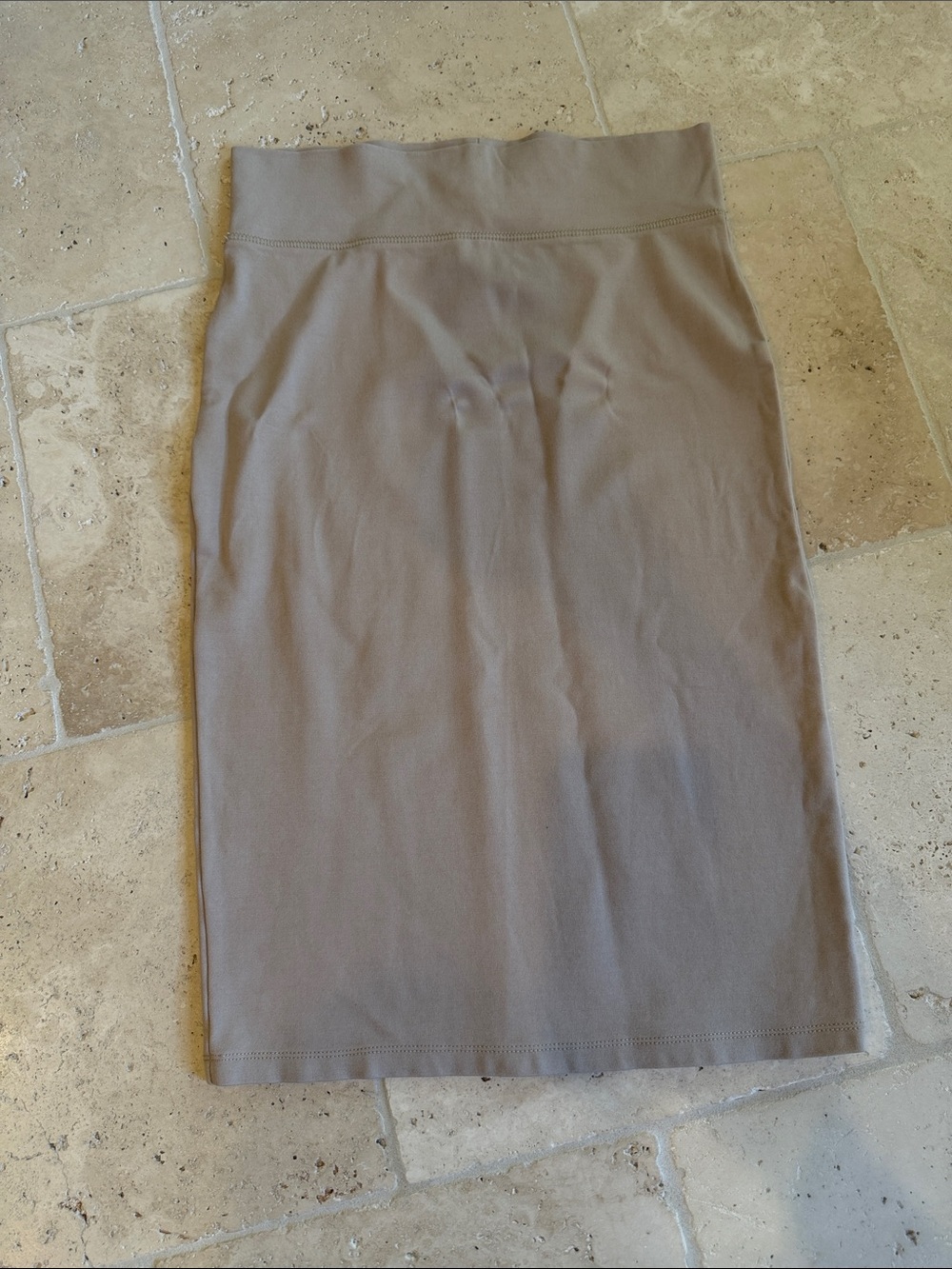 Forever 21 Taupe High-Waist Knee-Length Pencil Skirt